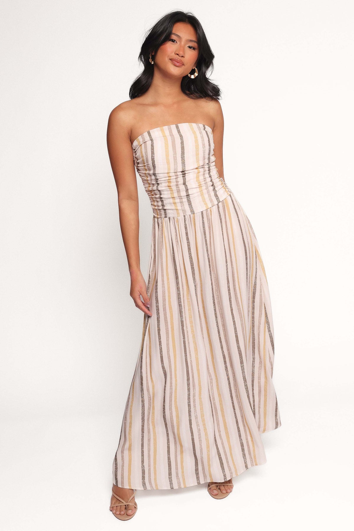Jimena Strapless Maxi Dress - Brown Stripe - XL - Image 21