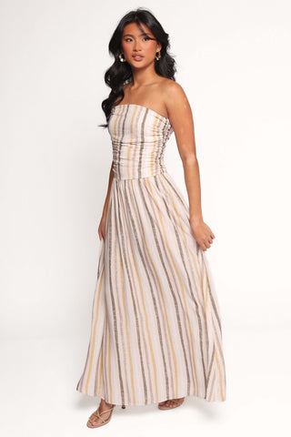 Jimena Strapless Maxi Dress - Brown Stripe - XL - Image 22