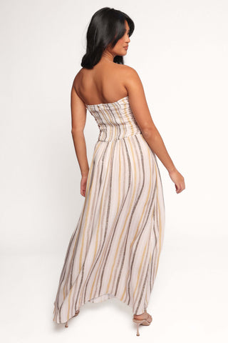 Jimena Strapless Maxi Dress - Brown Stripe - XL - Image 23