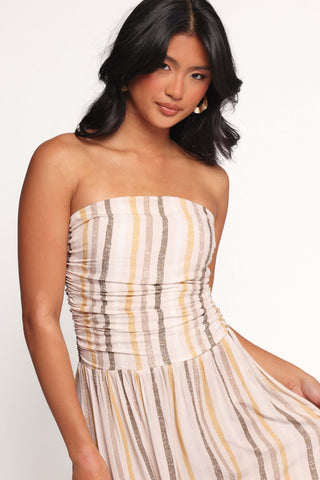 Jimena Strapless Maxi Dress - Brown Stripe - XL - Image 25
