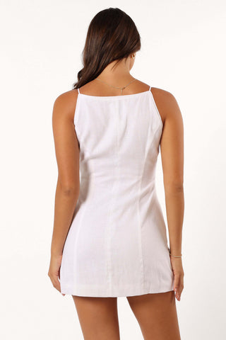 Allegra Linen Mini Dress - White - XXL - Image 41