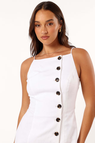 Allegra Linen Mini Dress - White - XXL - Image 38