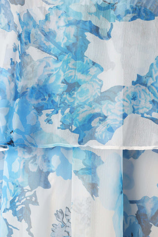 Bloom Strapless Maxi Dress - Blue White Floral - XL - Image 50